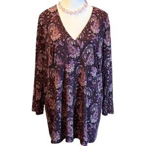 Liz Lange for Target Paisley Maternity Tunic Top XXL Long Sleeve
